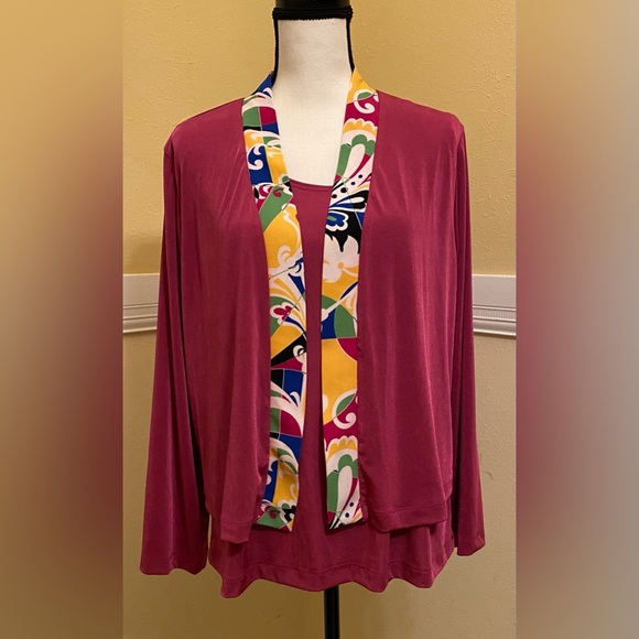CSC Studio Tank top & Jacket Set; Large; Fuchsia; NWOT. - Picture 1 of 6
